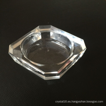 Candelero y candelero de cristal cuadrados del solo agujero